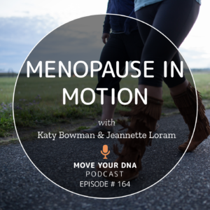 Image that reads: Menopause In Motion